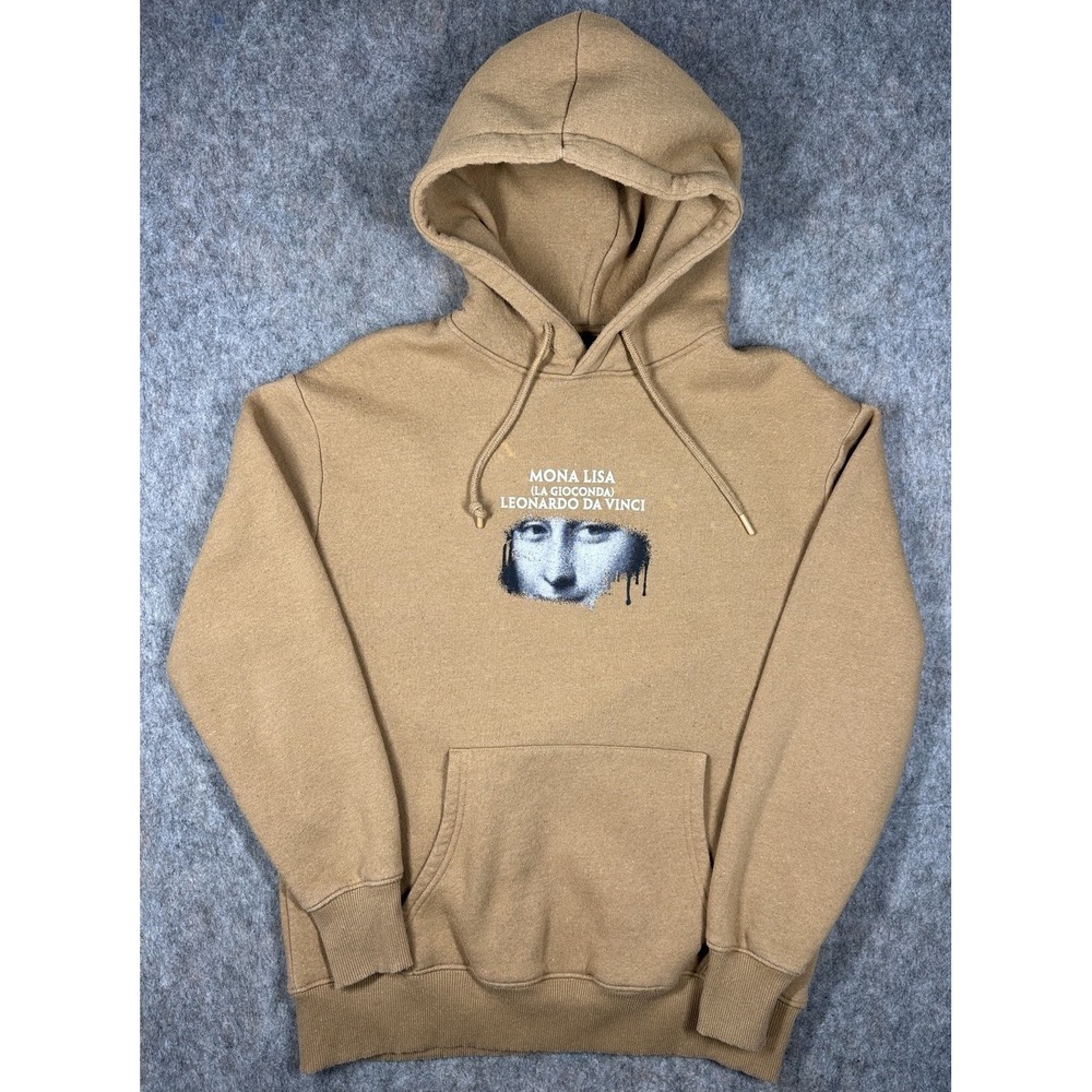 Pull&Bear Mona Lisa Hoodie Small Brown Leonardo Da Vinci‎ Art Graphic